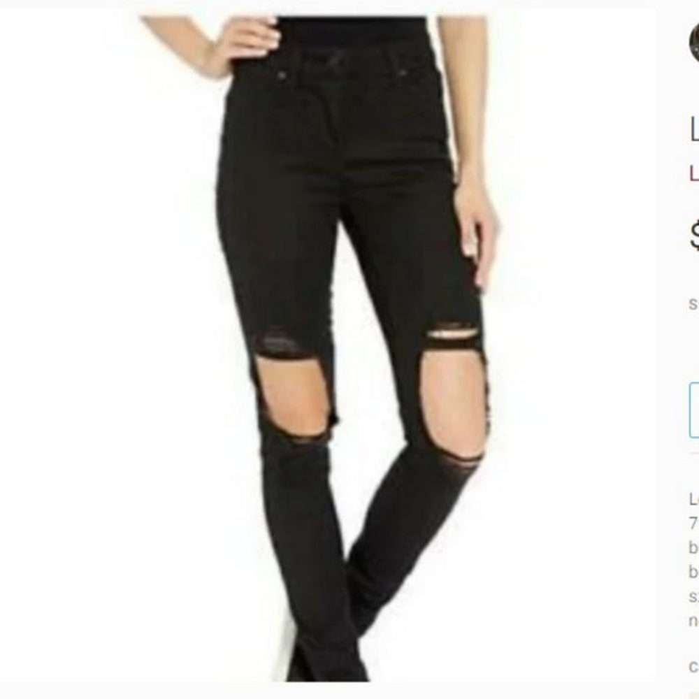 Levi's‎ 721 High Rise Skinny Jeans busted knees black sz 29